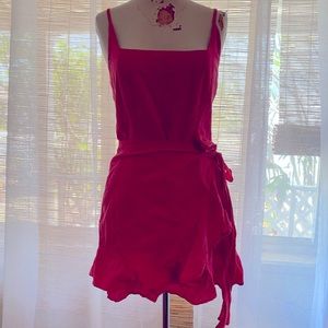 Red princess Polly mini wrap dress